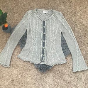 Anthropologie Laureate Lane Angora grey Cardigan